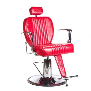 Профессиональное барберское кресло для парикмахерских и салонов красоты OLAF BH-3273, красного цвета