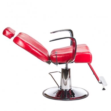 Профессиональное барберское кресло для парикмахерских и салонов красоты OLAF BH-3273, красного цвета 6