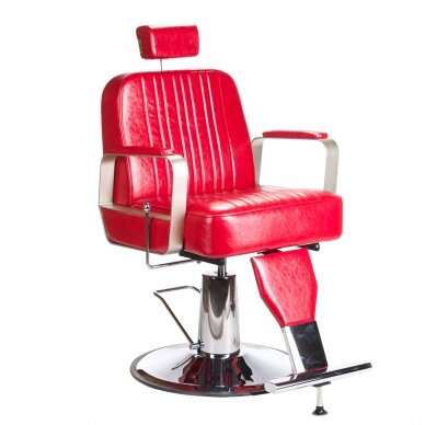 Profesionali barberio kėdė kirpykloms ir grožio salonams HOMER BH-31237, raudonos spalvos