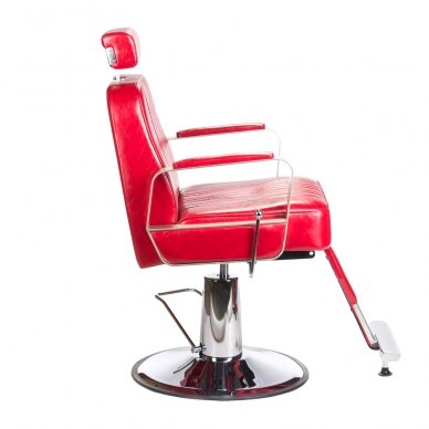 Профессиональное барберское кресло для парикмахерских и салонов красоты HOMER BH-31237, красного цвета 5