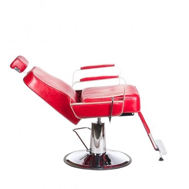 Профессиональное барберское кресло для парикмахерских и салонов красоты HOMER BH-31237, красного цвета 6