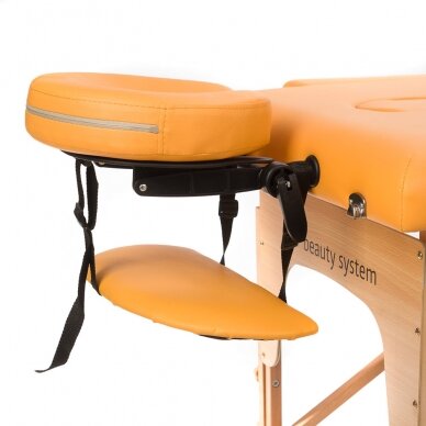Profesionalus sulankstomas masažo stalas BS-523, oranžinės spalvos 4