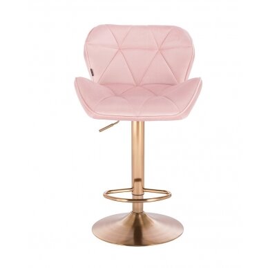 Профессиональный стул для визажистов HR111W, светло-розовый велюр 1