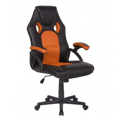 Офисное и компьютерное игровое кресло Racer CorpoComfort BX-2052, черный-апельсин цвета