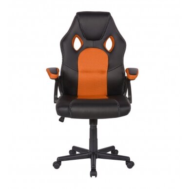 Офисное и компьютерное игровое кресло Racer CorpoComfort BX-2052, черный-апельсин цвета 1