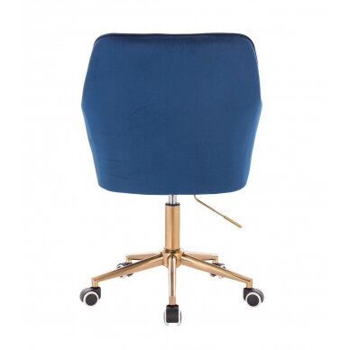 Beauty salon chair with wheels HR550K, blue velor 2 Beauty salon chair with wheels HR550K, blue velor 2