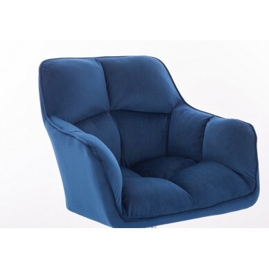 Grožio salono kėdė su ratukais HR550K, mėlynas veliūras 4