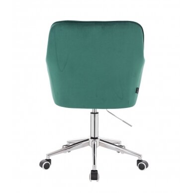 Grožio salono kėdė su ratukais HR550K, žalias veliūras 3