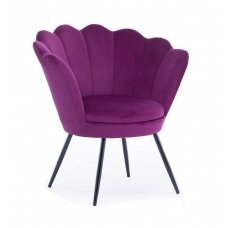 Beauty salon lounge chair REY, purple velor