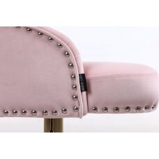 Classic-style beauty salon chair with stable four-legged legs HR654CROSS, light pink velour