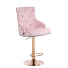 Профессиональный стул для визажистов HR654W, светло-розовый велюр