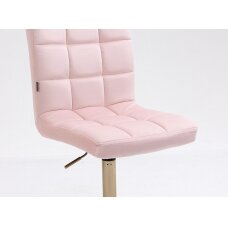 Beauty salon chair with stable base HR7009CROSS, pink velvet