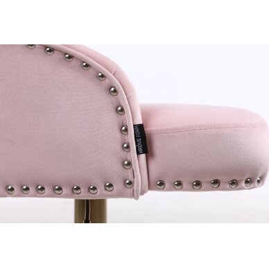 Профессиональный стул для визажистов HR654CW, светло-розовый велюр 1