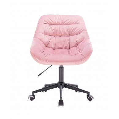 Grožio salono kėdė su ratukais HR825K, šviesiai rožinis veliūras 1