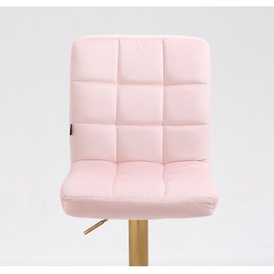 Profesionali makiažo kėdė grožio salonams HR7009W, rožinis aksomas 2