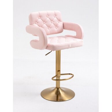 Профессиональное кресло для визажистов HR8403W, розовый велюр