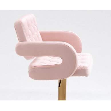 Профессиональное кресло для визажистов HR8403W, розовый велюр 3