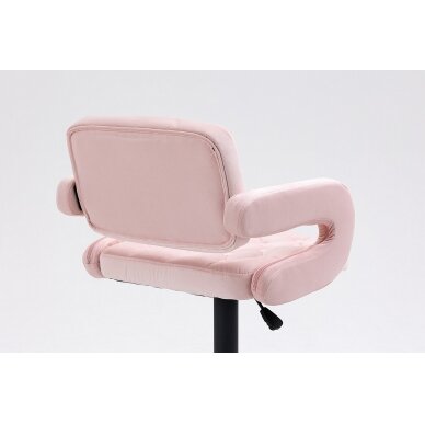 Professional make-up chair for beauty salons HR8403W, pink velour 4