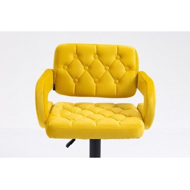 Professional make-up chair for beauty salons HR8403W, yellow velour 2
