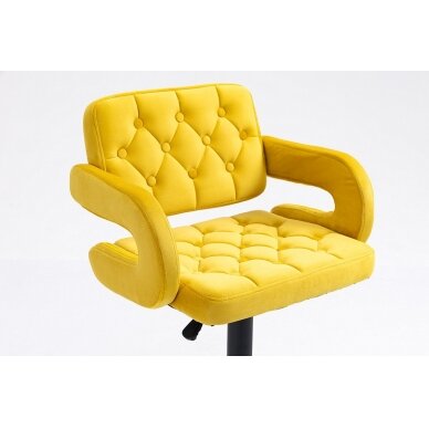Professional make-up chair for beauty salons HR8403W, yellow velour 3