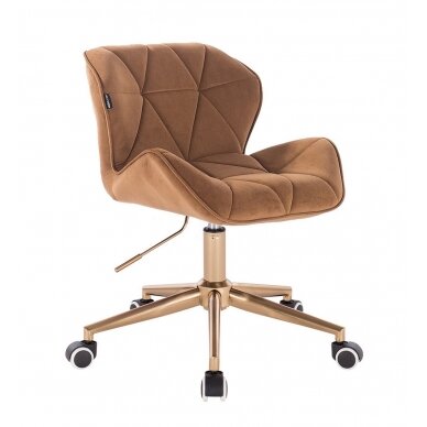 Masters chair for beauticians and beauty salons HR111K, honey-colored velor