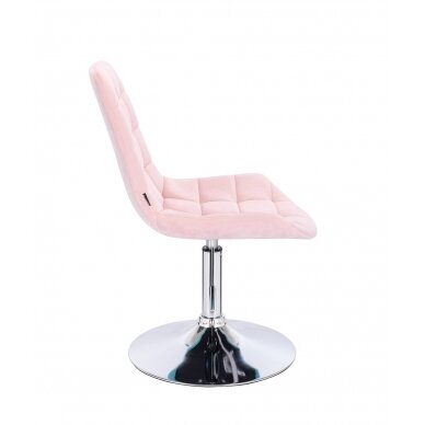 Meistro kėdutė grožio salonams bei kosmetologams HR590N, šviesiai rožinis veliūras 2