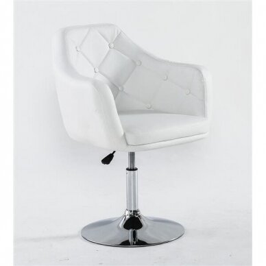 Beauty salons and beauticians stool HC831, white eco-leather