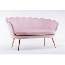 Beauty salon waiting sofa REY, pink velor