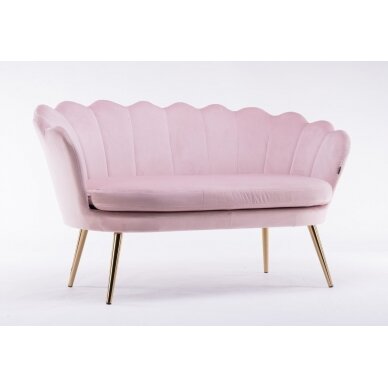 Grožio salono laukiamojo sofa REY, rožinis veliūras