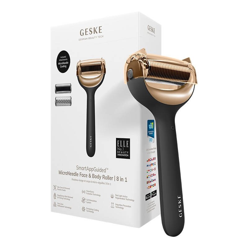 GESKE professional microneedle face and body roller 8in1