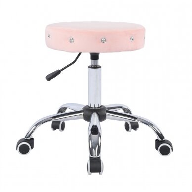 Профессиональный стул мастера для косметологов HC1102CK, розовый велюр