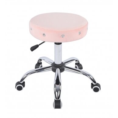 Профессиональный стул мастера для косметологов HC1102CK, розовый велюр 1