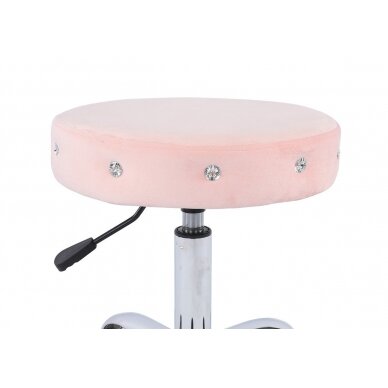 Профессиональный стул мастера для косметологов HC1102CK, розовый велюр 2