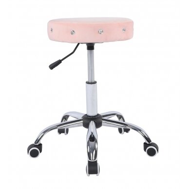 Профессиональный стул мастера для косметологов HC1102CK, розовый велюр 3