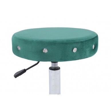 Профессиональный стул мастера для косметологов HC1102CK, тёмно-зелёный велюр 2
