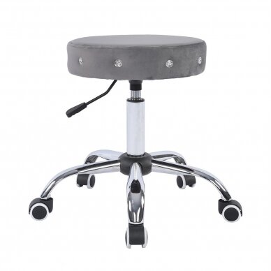 Профессиональный стул мастера для косметологов HC1102CK, серый велюр