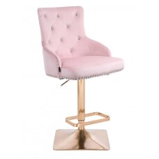Профессиональное кресло для визажистов HR654KW, светло-розовый велюр