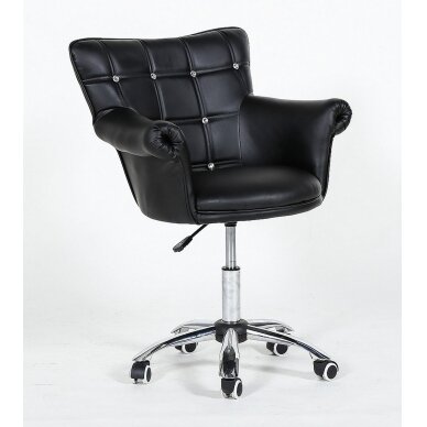 Grožio salono kėdė su ratukais HC804CK, juodos spalvos