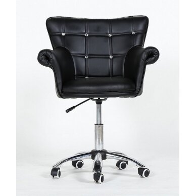 Grožio salono kėdė su ratukais HC804CK, juodos spalvos 1
