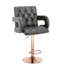 Профессиональное кресло для визажистови  для салонов красоты HR8404KW OVAL, черная экокожа
