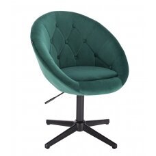 Beauty salons and beauticians stool HR8516CROSS, green velor