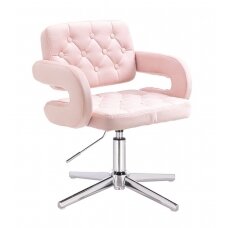 Beauty salons and beauticians stool HR8403CROSS, pink velor