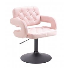 Meistro kėdutė grožio salonams bei kosmetologams HR8403N, rožinis veliūras