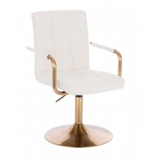 Beauty salons and beauticians stool HC1015NP, white eco-leather