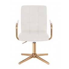 Beauty salons and beauticians stool HC1015PCROSS, white eco-leather