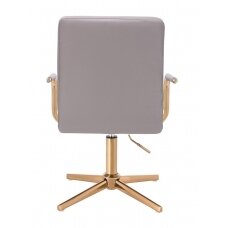Beauty salons and beauticians stool HC1015PCROSS, grey eco-leather