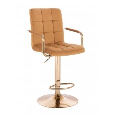 Professional makeup chair for beauty salons HC1015WP, honey-colored velor