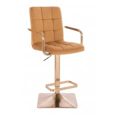Профессиональное кресло для визажистов HC1015WP, коричневый велюр