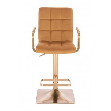 Профессиональное кресло для визажистов HC1015WP, коричневый велюр 1