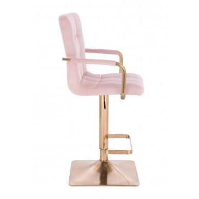 Professional makeup chair for beauty salons HC1015WP, soft pink velor 3